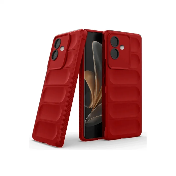 BUĞZ Oppo A3 Kılıf Optimum Silikon - Kırmızı