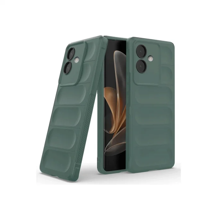 BUĞZ Oppo A3 Kılıf Optimum Silikon - Koyu Yeşil