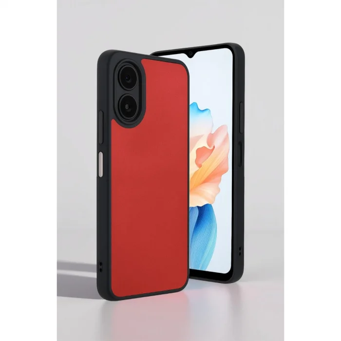 BUĞZ Oppo A38 Kılıf Aras Deri Kapak - Pudra