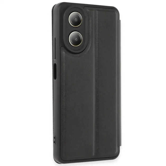 BUĞZ Oppo A38 Kılıf Flip Cover - Siyah
