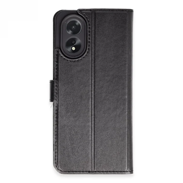 BUĞZ Oppo A38 Kılıf Trend S Plus Kapaklı Kılıf - Siyah