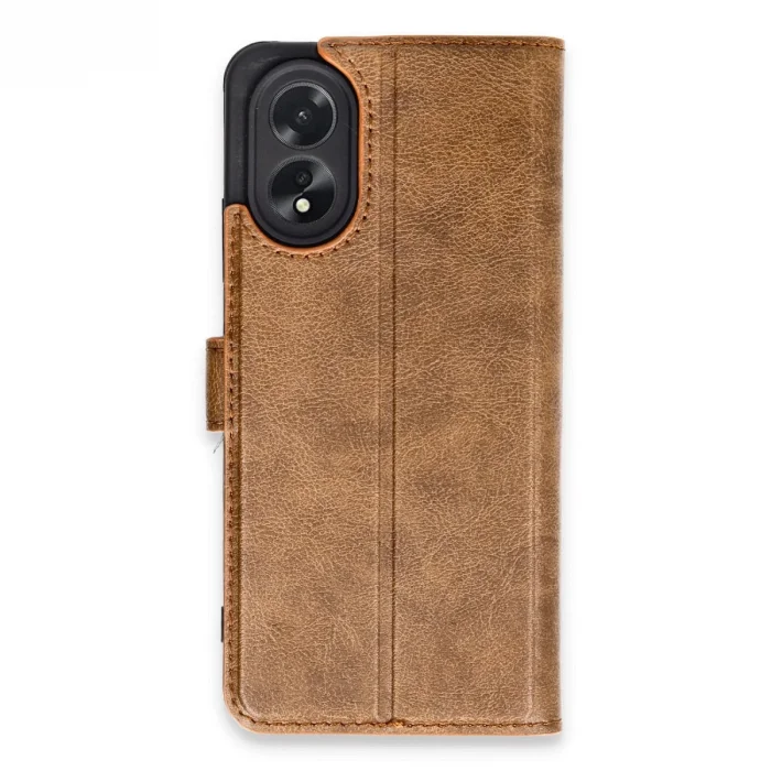 BUĞZ Oppo A38 Kılıf Trend S Plus Kapaklı Kılıf - Taba