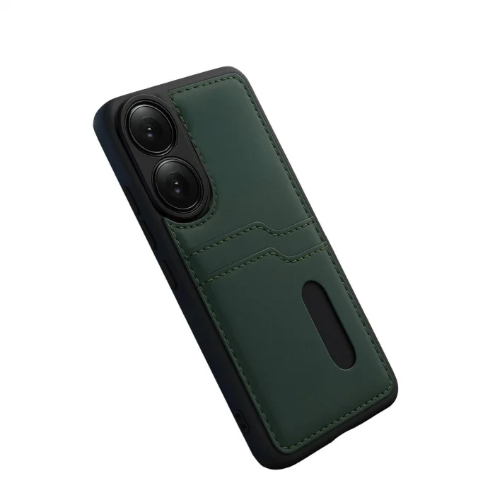 BUĞZ Oppo A38 Sara Kartvizitli Deri Kılıf - Yeşil