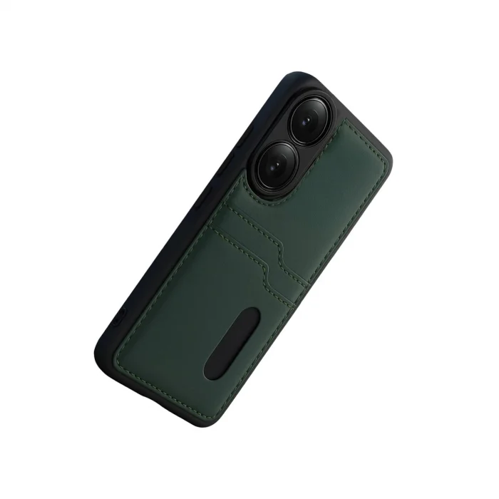 BUĞZ Oppo A38 Sara Kartvizitli Deri Kılıf - Yeşil