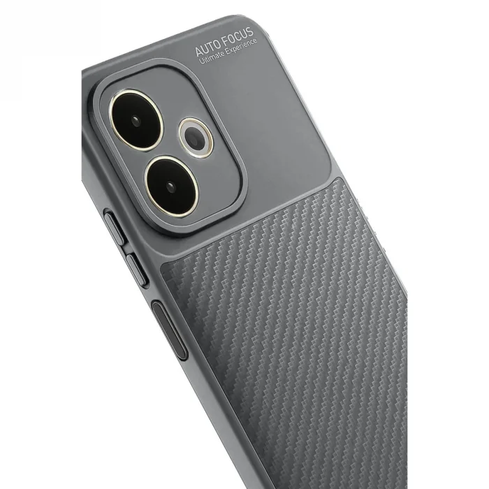 BUĞZ Oppo A5 Pro 4g Kılıf Auto Focus Karbon Kapak - Gri