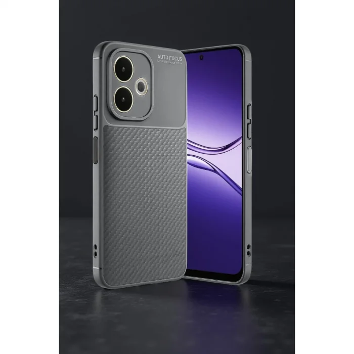 BUĞZ Oppo A5 Pro 4g Kılıf Auto Focus Karbon Kapak - Gri