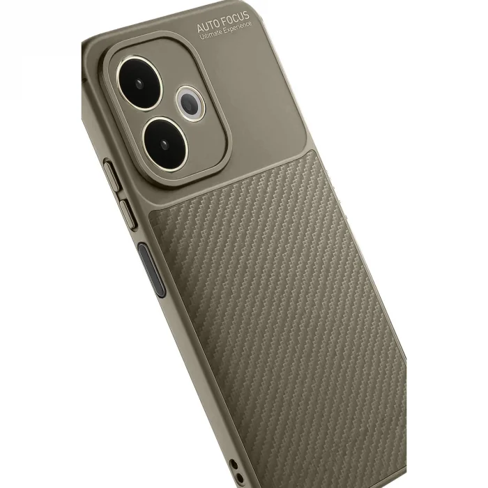 BUĞZ Oppo A5 Pro 4g Kılıf Auto Focus Karbon Kapak - Kahverengi