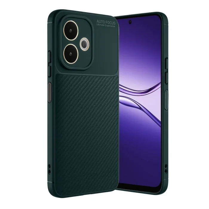 BUĞZ Oppo A5 Pro 4g Kılıf Auto Focus Karbon Kapak - Koyu Yeşil