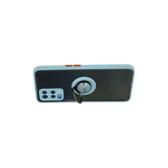 BUĞZ Oppo A54 4g Kılıf Montreal Yüzüklü Silikon Kapak - Buz Mavi