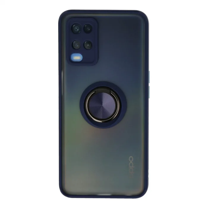 BUĞZ Oppo A54 4g Kılıf Montreal Yüzüklü Silikon Kapak - Lacivert