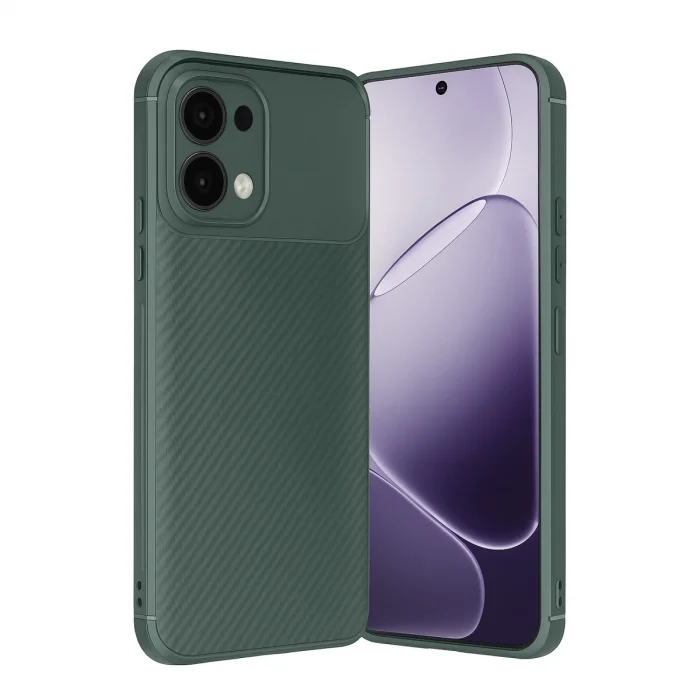 BUĞZ Oppo A6 Pro 4g Auto Focus Karbon Kapak - Koyu Yeşil
