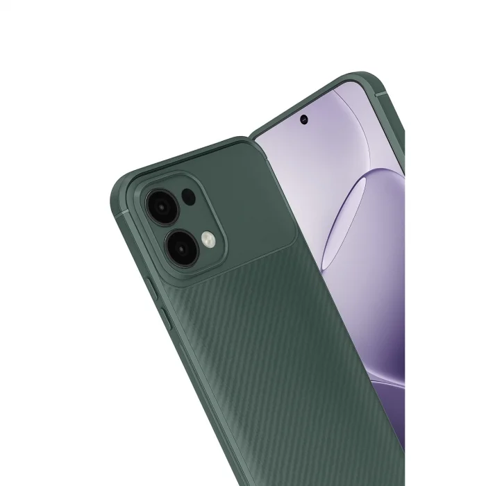 BUĞZ Oppo A6 Pro 4g Auto Focus Karbon Kapak - Koyu Yeşil