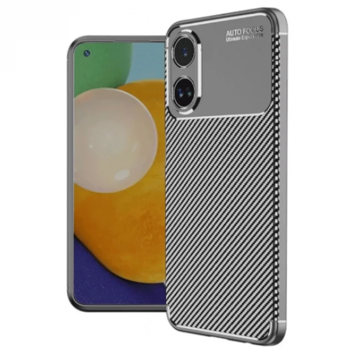 BUĞZ Oppo A60 Kılıf Auto Focus Karbon Kapak - Gri