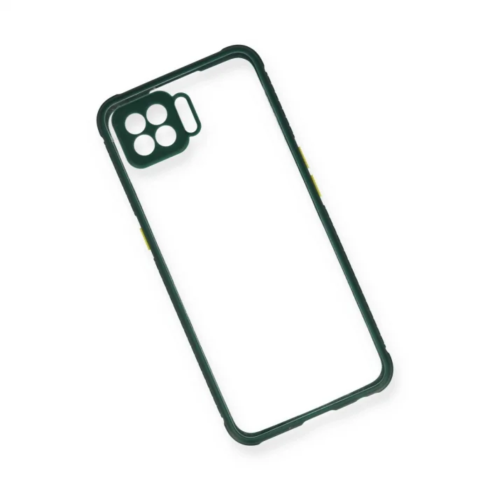 BUĞZ Oppo A73 Kılıf Miami Şeffaf Silikon - Koyu Yeşil