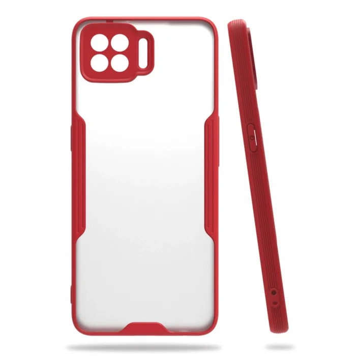 BUĞZ Oppo A73 Kılıf Platin Silikon - Kırmızı