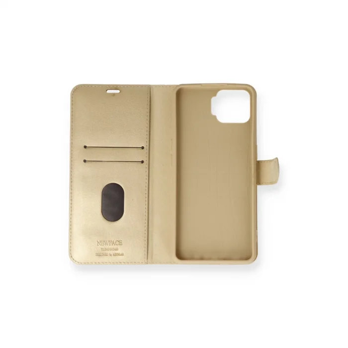 BUĞZ Oppo A73 Kılıf Trend S Plus Kapaklı Kılıf - Gold