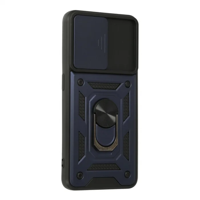 BUĞZ Oppo A74 4g Kılıf Pars Lens Yüzüklü Silikon - Lacivert