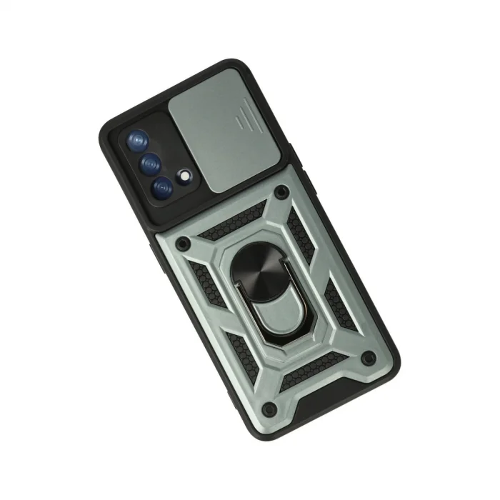 BUĞZ Oppo A74 4g Kılıf Pars Lens Yüzüklü Silikon - Yeşil