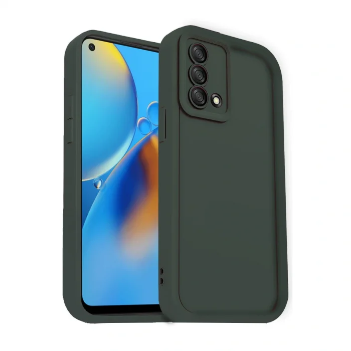 BUĞZ Oppo A74 4g Kılıf Viera Silikon - Koyu Yeşil