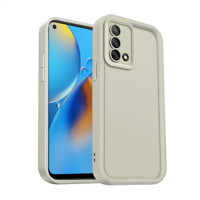 BUĞZ Oppo A74 4g Kılıf Viera Silikon - Krem