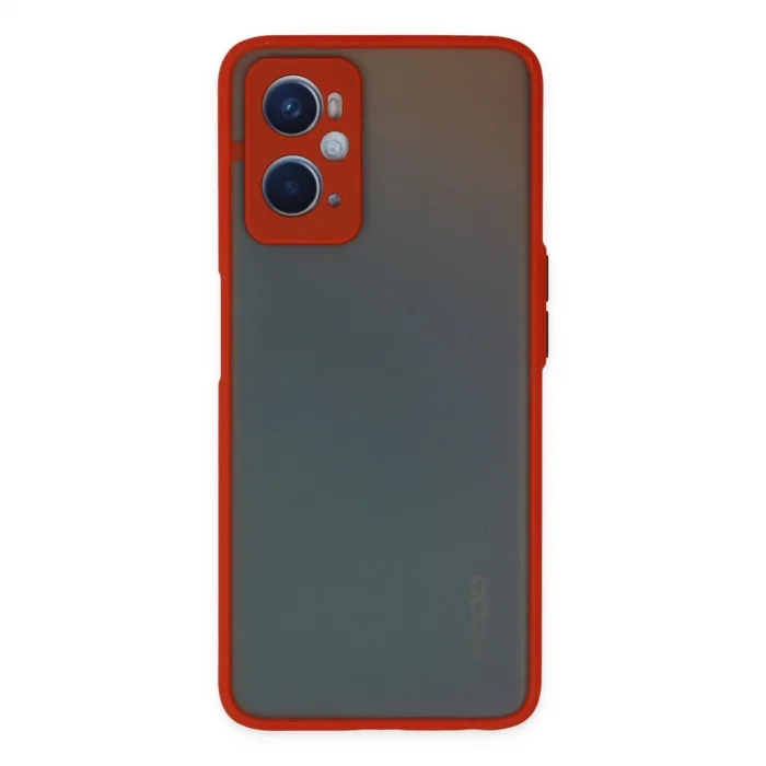 BUĞZ Oppo A96 Kılıf Montreal Silikon Kapak - Kırmızı