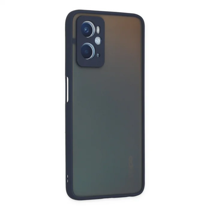 BUĞZ Oppo A96 Kılıf Montreal Silikon Kapak - Lacivert