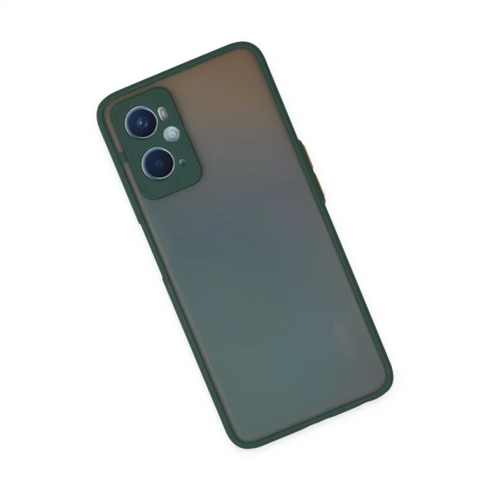 BUĞZ Oppo A96 Kılıf Montreal Silikon Kapak - Yeşil