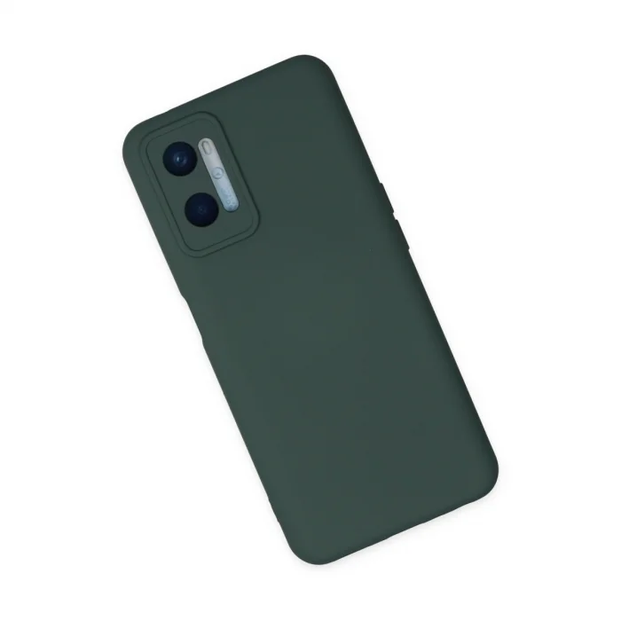 BUĞZ Oppo A96 Kılıf Nano İçi Kadife Silikon - Koyu Yeşil