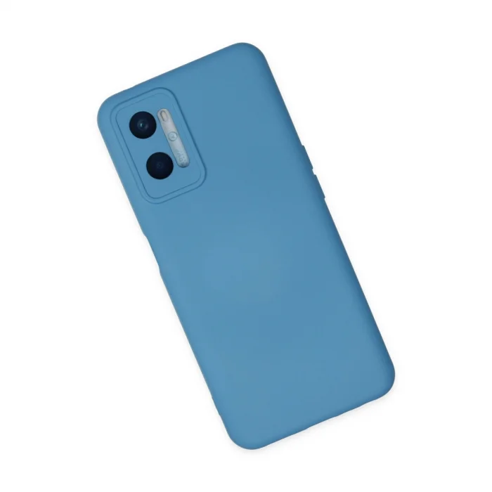 BUĞZ Oppo A96 Kılıf Nano İçi Kadife Silikon - Mavi