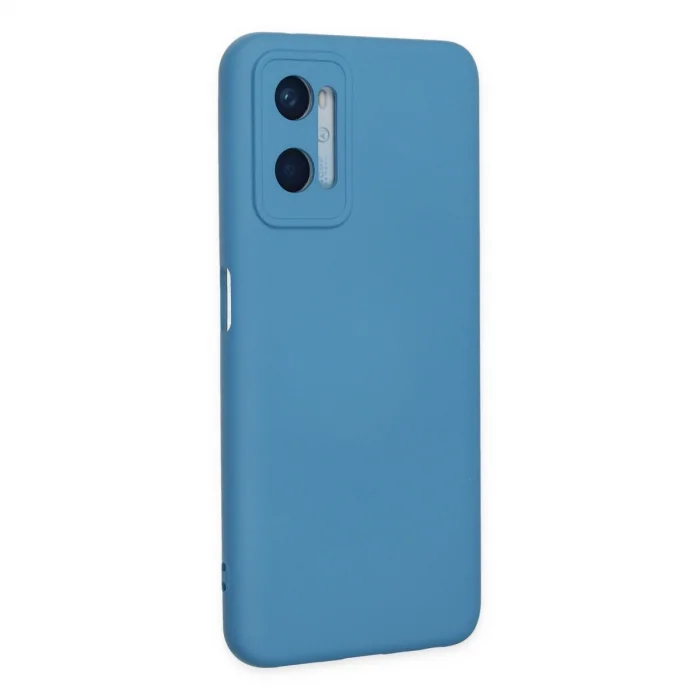 BUĞZ Oppo A96 Kılıf Nano İçi Kadife Silikon - Mavi