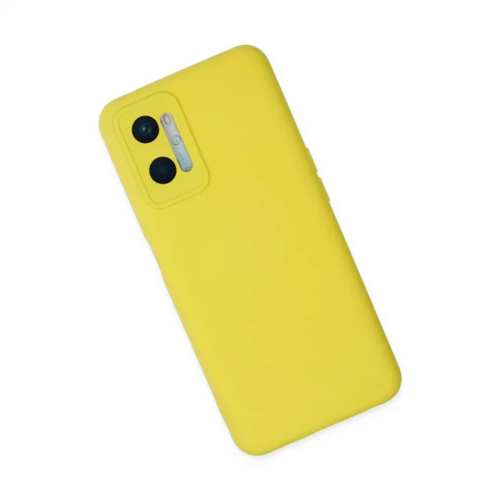 BUĞZ Oppo A96 Kılıf Nano İçi Kadife Silikon - Sarı