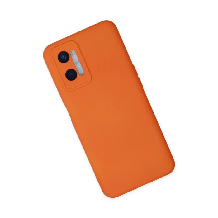 BUĞZ Oppo A96 Kılıf Nano İçi Kadife Silikon - Turuncu