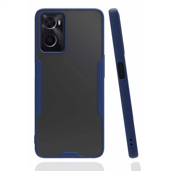 BUĞZ Oppo A96 Kılıf Platin Silikon - Lacivert