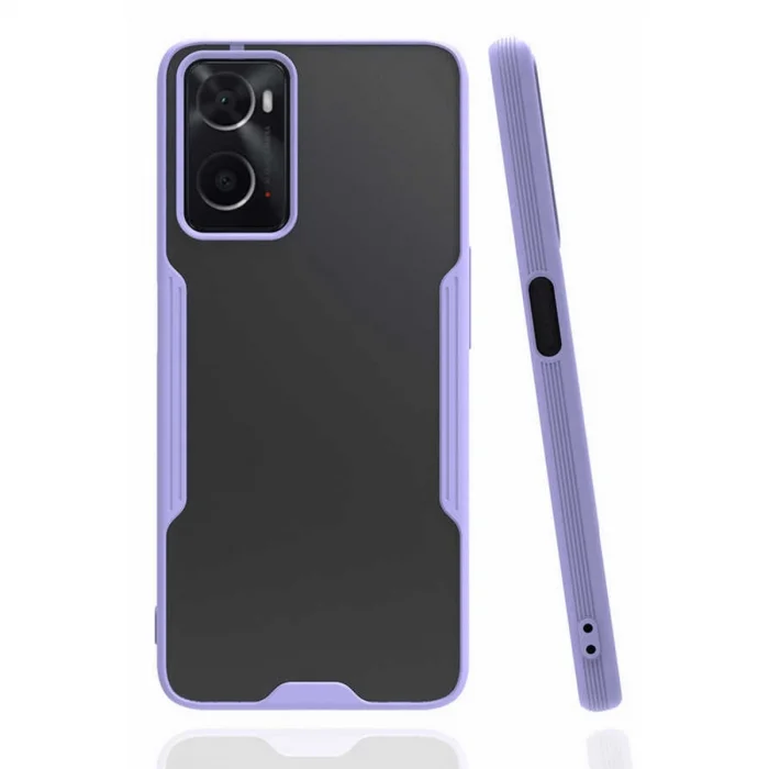 BUĞZ Oppo A96 Kılıf Platin Silikon - Lila