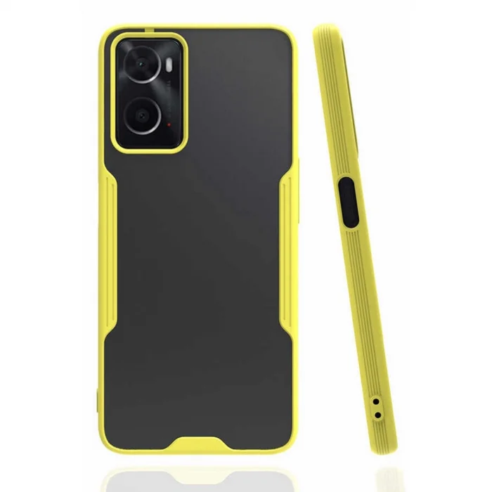 BUĞZ Oppo A96 Kılıf Platin Silikon - Sarı