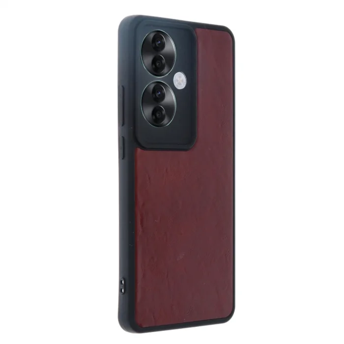 BUĞZ Oppo Reno 11f Kılıf Aras Deri Kapak - Bordo
