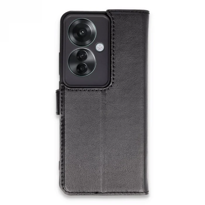 BUĞZ Oppo Reno 11f Kılıf Trend S Plus Kapaklı Kılıf - Siyah