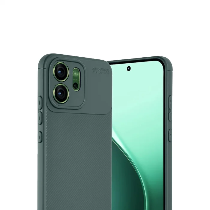 BUĞZ Oppo Reno 14f Auto Focus Karbon Kapak - Koyu Yeşil