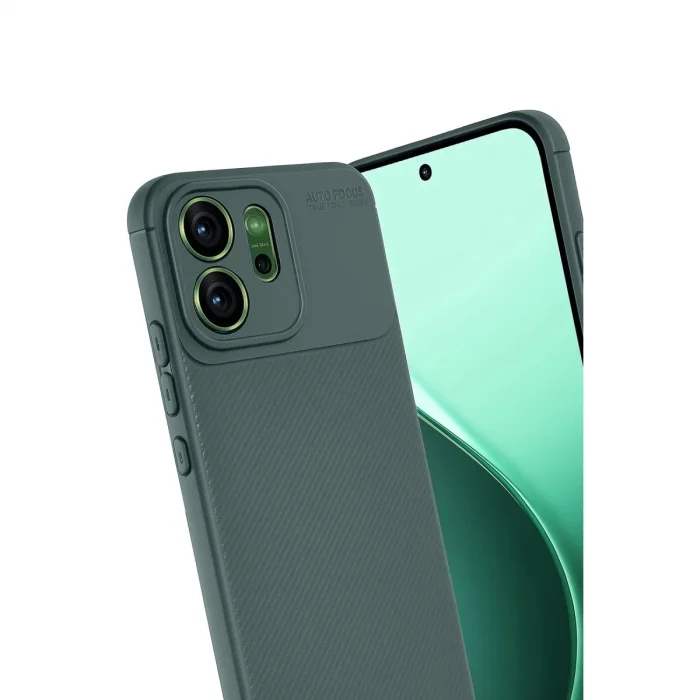 BUĞZ Oppo Reno 14f Auto Focus Karbon Kapak - Koyu Yeşil