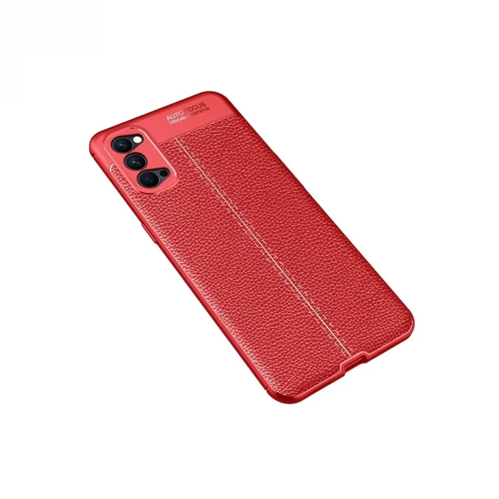 BUĞZ Oppo Reno 4 Kılıf Auto Focus Kapak - Kırmızı