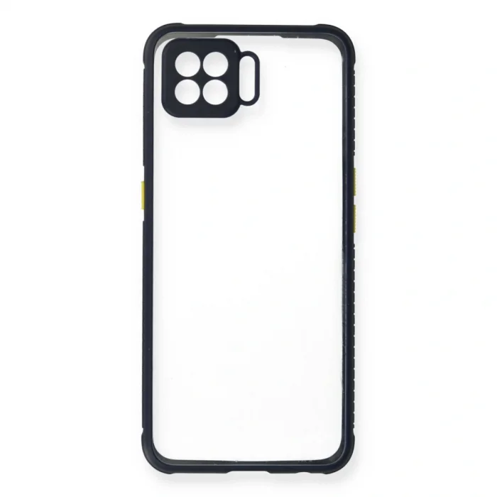 BUĞZ Oppo Reno 4 Lite Kılıf Miami Şeffaf Silikon - Lacivert