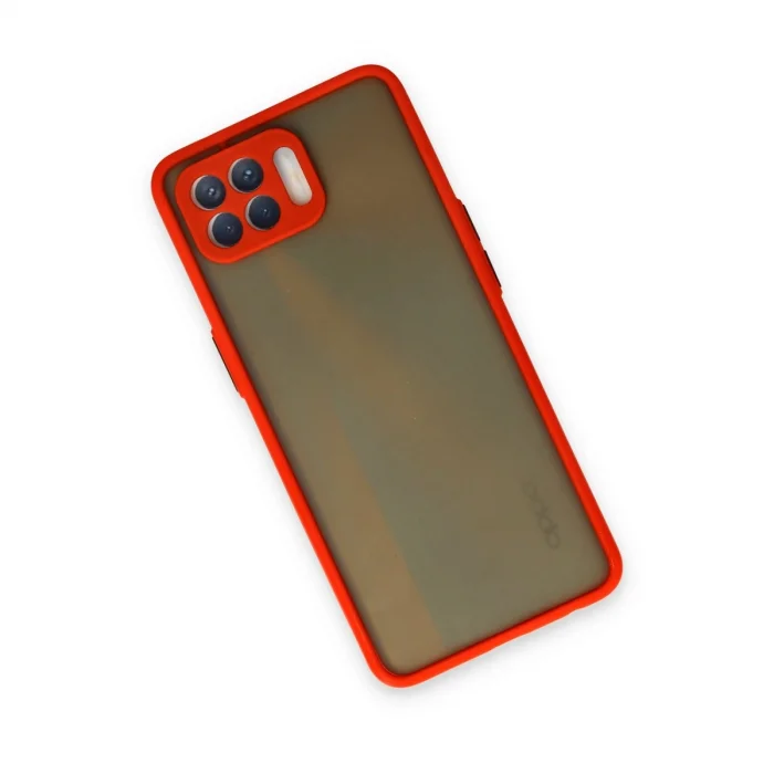BUĞZ Oppo Reno 4 Lite Kılıf Montreal Silikon Kapak - Kırmızı