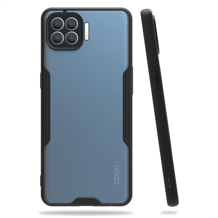 BUĞZ Oppo Reno 4 Lite Kılıf Platin Silikon - Siyah