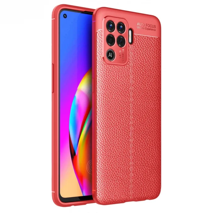 BUĞZ Oppo Reno 5 Lite Kılıf Auto Focus Kapak - Kırmızı