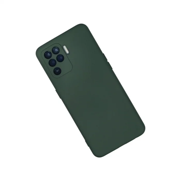 BUĞZ Oppo Reno 5 Lite Kılıf Nano İçi Kadife Silikon - Koyu Yeşil
