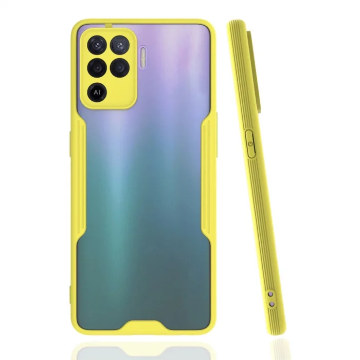 BUĞZ Oppo Reno 5 Lite Kılıf Platin Silikon - Sarı