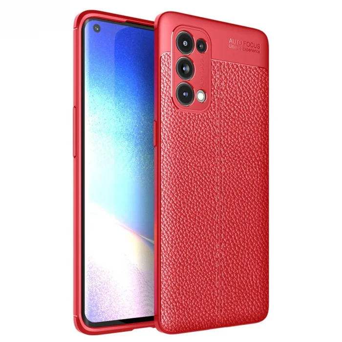 BUĞZ Oppo Reno 5 Pro Kılıf Auto Focus Kapak - Kırmızı