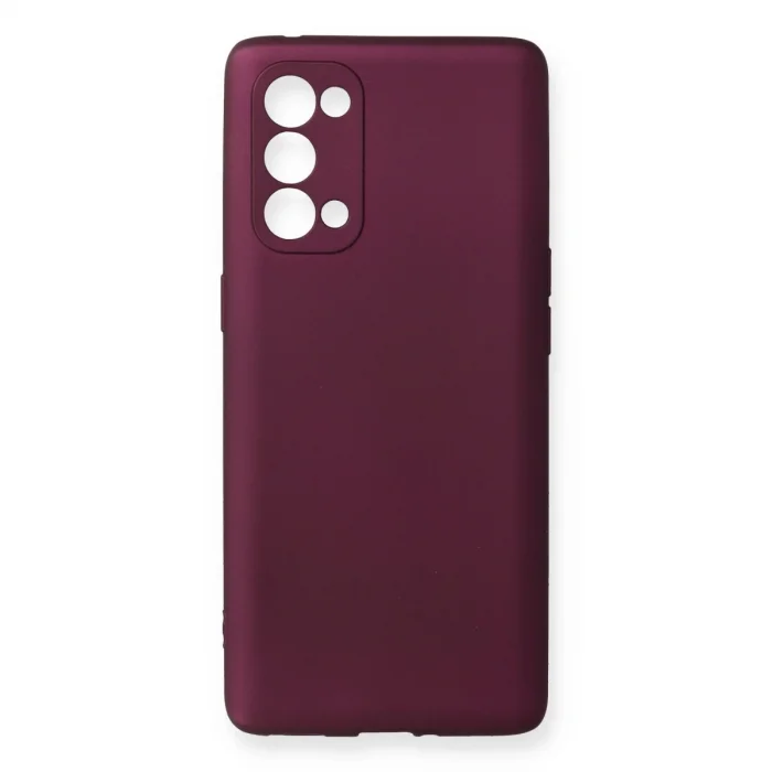 BUĞZ Oppo Reno 5 Pro Kılıf First Silikon - Mürdüm