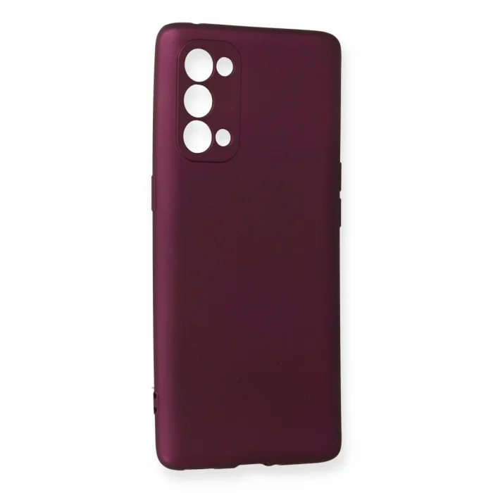BUĞZ Oppo Reno 5 Pro Kılıf First Silikon - Mürdüm