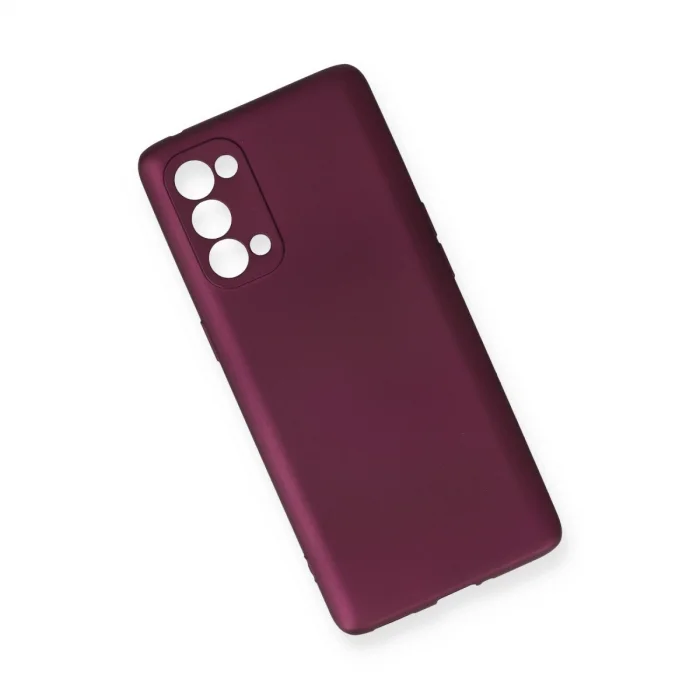 BUĞZ Oppo Reno 5 Pro Kılıf First Silikon - Mürdüm